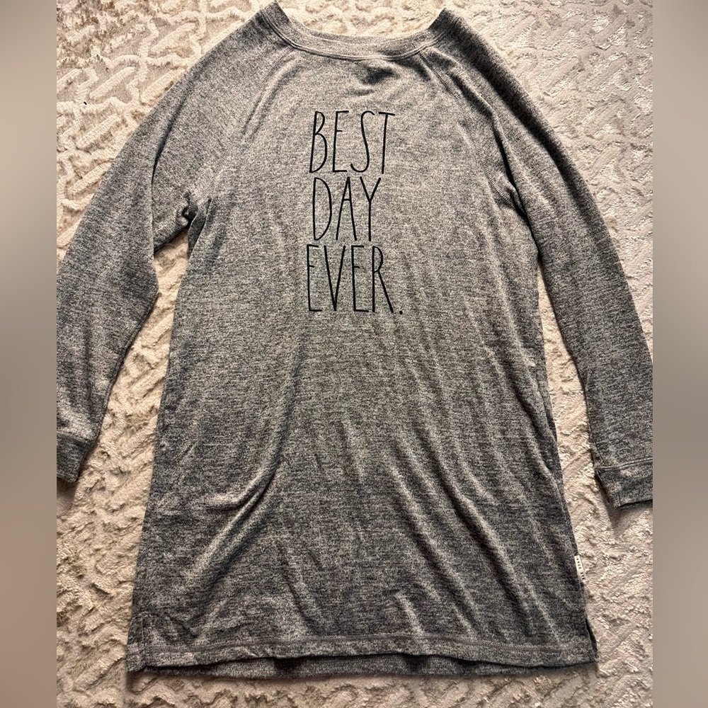 Rae Dunn Gray nightgown best day ever